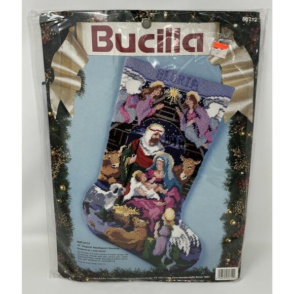 Bucilla Other - Bucilla Needlepoint Christmas Stocking Kit NATIVITY Manger Family Gillum 60712